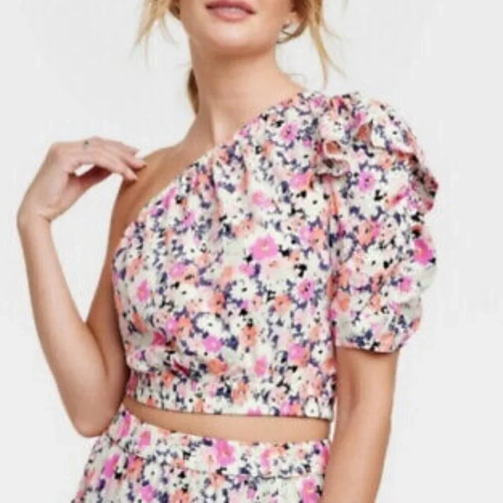 Universal Thread Floral One Shoulder Top